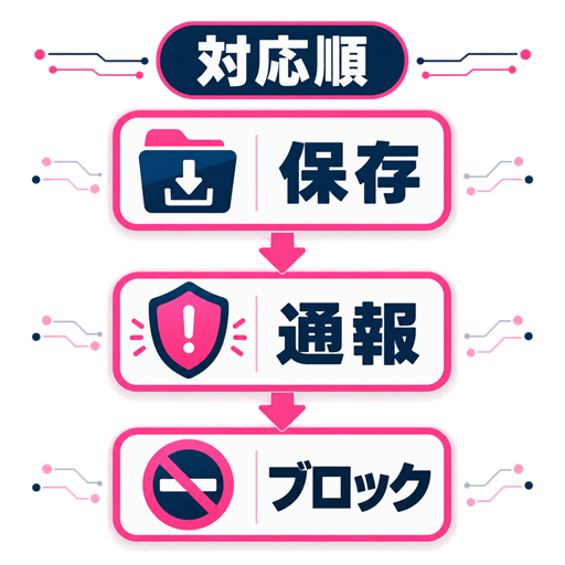 ワクワクメールで証拠保存から通報・ブロックまで進む対応フロー
