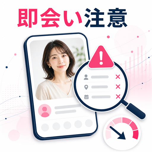 即会い募集で援デリ業者や写真と違う女性を避けるための警告図