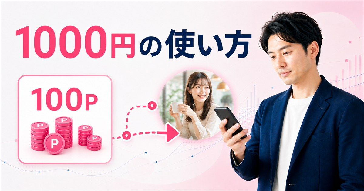 かわいい女の子と出会うまでの1000円分のポイント投資を解説するアイキャッチ