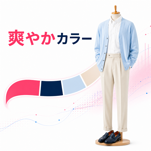 白と淡いブルーとベージュでさわやかな清潔感を作る配色カード