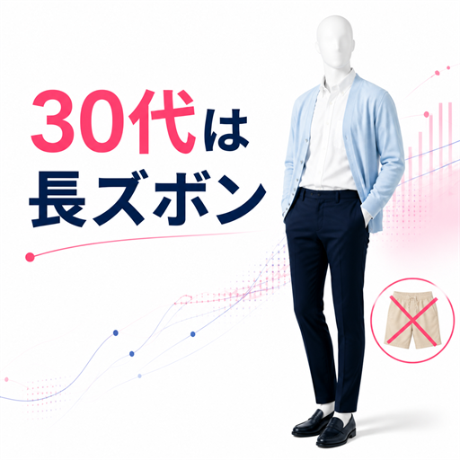 30代以上の男性が初対面で半ズボンを避けて長ズボンを選ぶ注意図