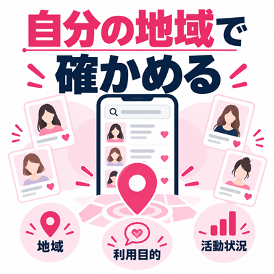 3サービスを自分の地域・目的・活動状況で確かめるプロフィール検索の判断図