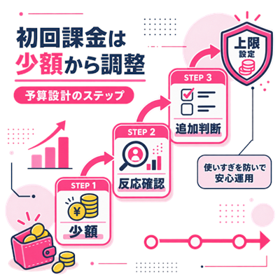 ワクワクメールの初回課金額を少額から調整する予算設計図