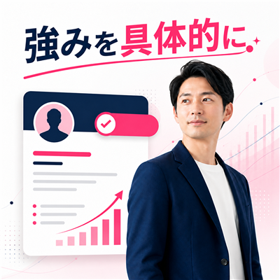 ワクワクメールのプロフィールは仕事や肩書きを偽らず実際の強みを具体的に伝える図解