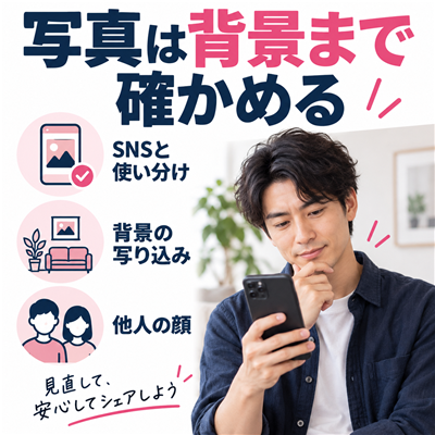 ワクワクメールの写真をSNSとの使い分け・背景・他人の顔から確認する図解
