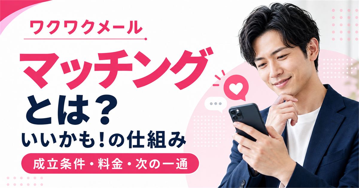 ワクワクメールのマッチングといいかも!の成立条件・料金を確認する男性