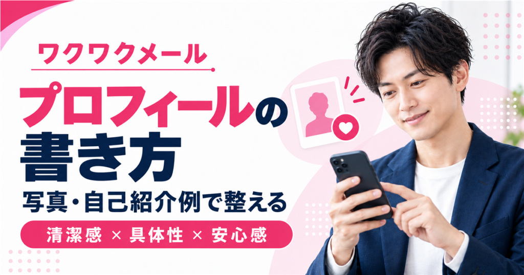 ワクワクメールのプロフィールを写真と自己紹介例で整えるアイキャッチ