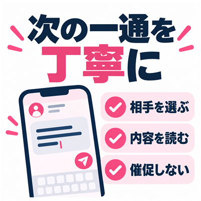 相手を選んで内容を読み催促せず次の一通を作るチェックリスト