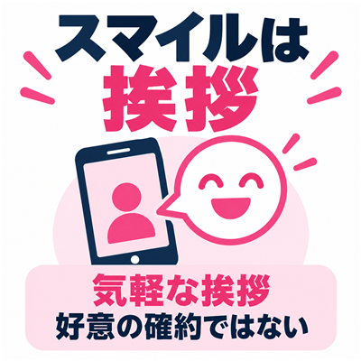 スマイルは気軽な挨拶であり好意の確約ではない図解